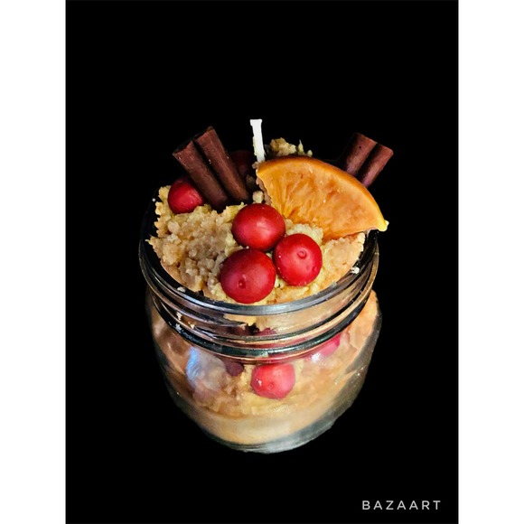 Handmade Country Christmas AWESOME Scented Food-Like Fruit & Spice Candle - Picture 2 of 3
